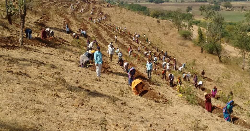  Contour trenching at hilly area